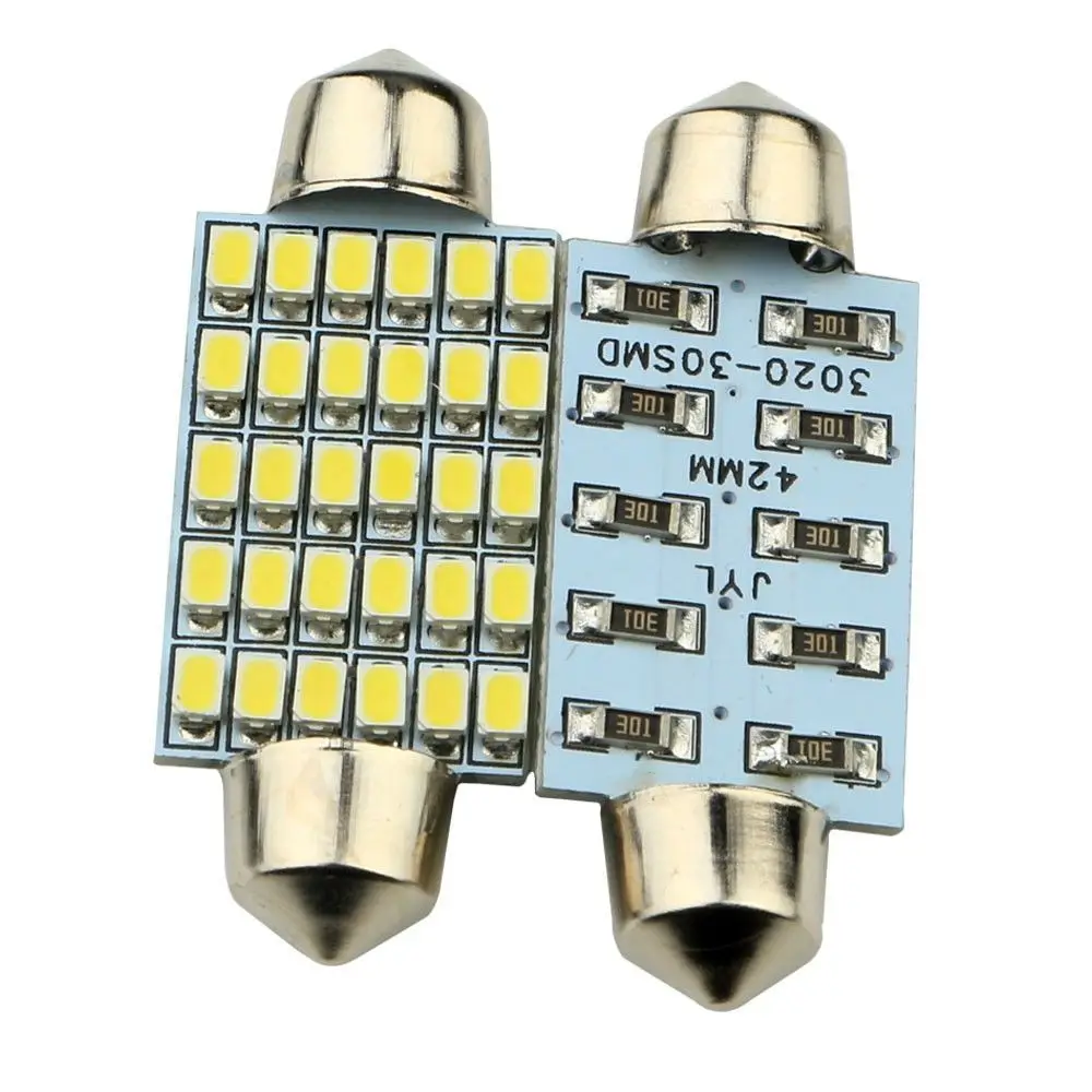 Комплект 10 ламп C5W Torpedo 30 SMD светодиоды светильник Smd светильники Super Branca 41 мм 42 DC 12 В