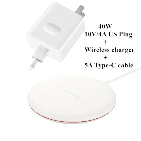 W Type 10V4A USPlug Беспроводное зарядное устройство huawei 15 Вт(макс.) Быстрая зарядка версия type-C Qi умное быстрое зарядное устройство для huawei Mate20 Pro/Mate20 RS для iPhone X - Цвет: W Type 10V4A USPlug