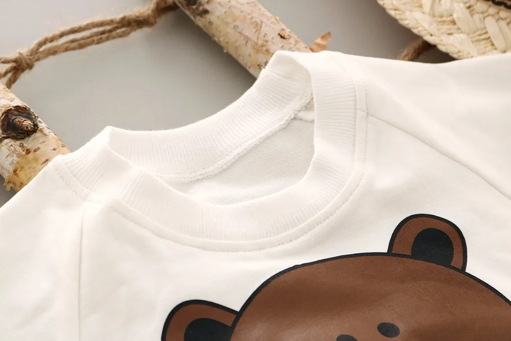 Baby Boys Clothing Sets 2021 Autumn New Long Sleeve T-shirt + Pants With Little Bear Printing Boy Casual Fashion Clothes | Детская