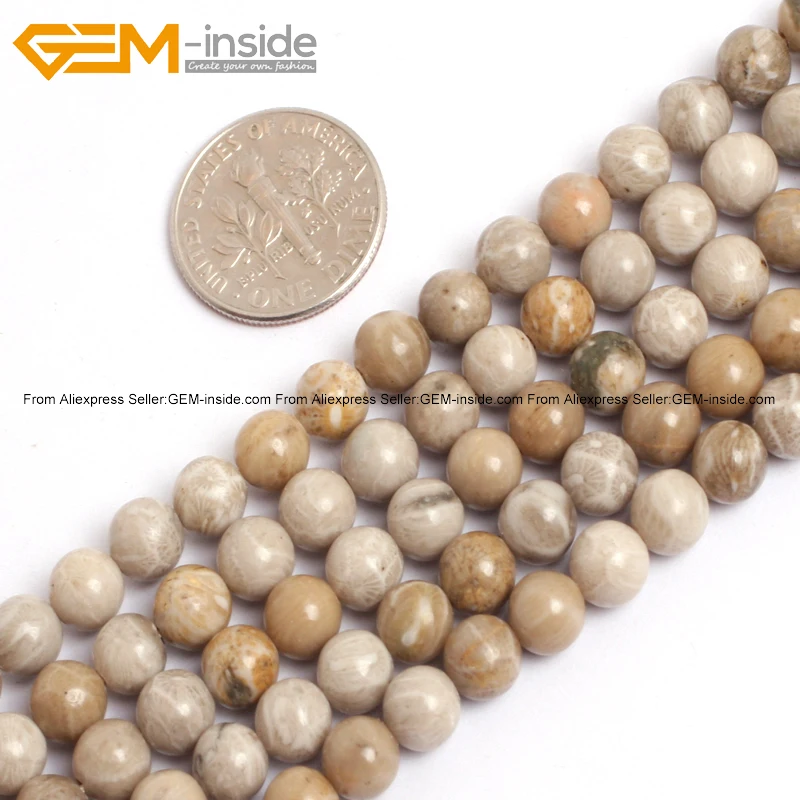 Камень ископаемый для изготовления ювелирных изделий 4 12 мм 15 дюймов|beads for jewelry
