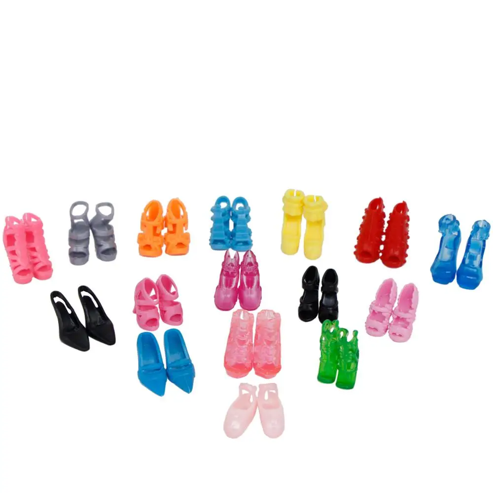 Ботинки для кукол Барби 10 пар модные милые разноцветные разные стили одежда на