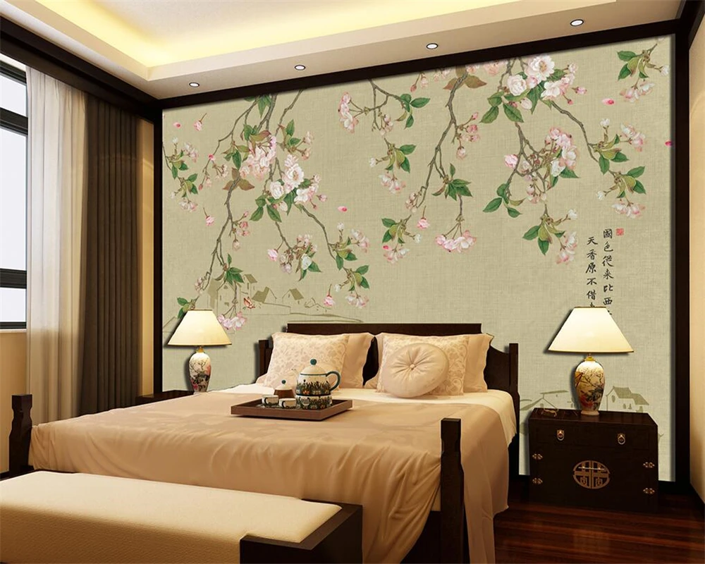 Beibehang настроить любой Размер 3 d настенные фрески для гостиной современные Цветущий богатые цветы и птицы