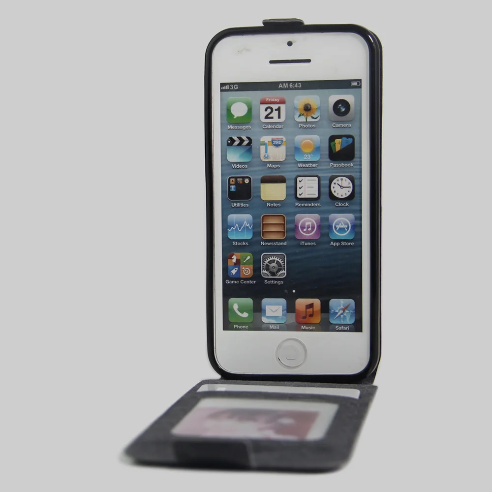 Абсолютно новый деловой чехол из натуральной кожи для телефонов Apple iPhone 5 5S 5G SE