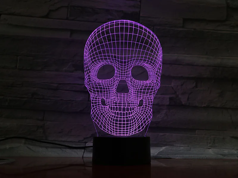 Новый 3D светодиодный USB-светильник с черепом подарок на Хэллоуин настроение