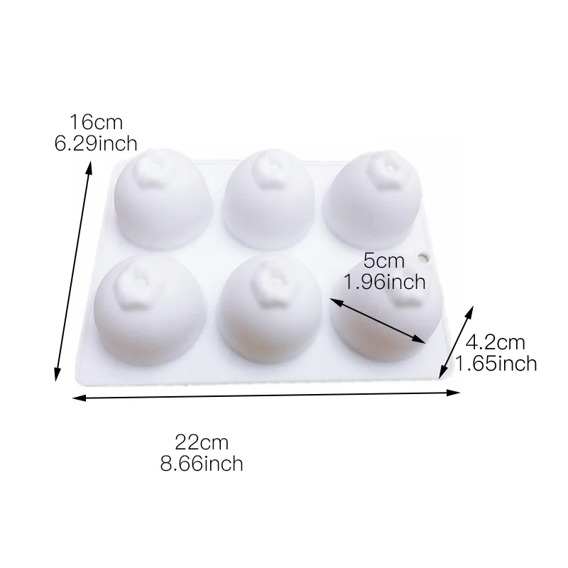 Filbake 6 полости силикона 3D торта Формы для выпечки Fondant (сахарная) оранжевый трюфели
