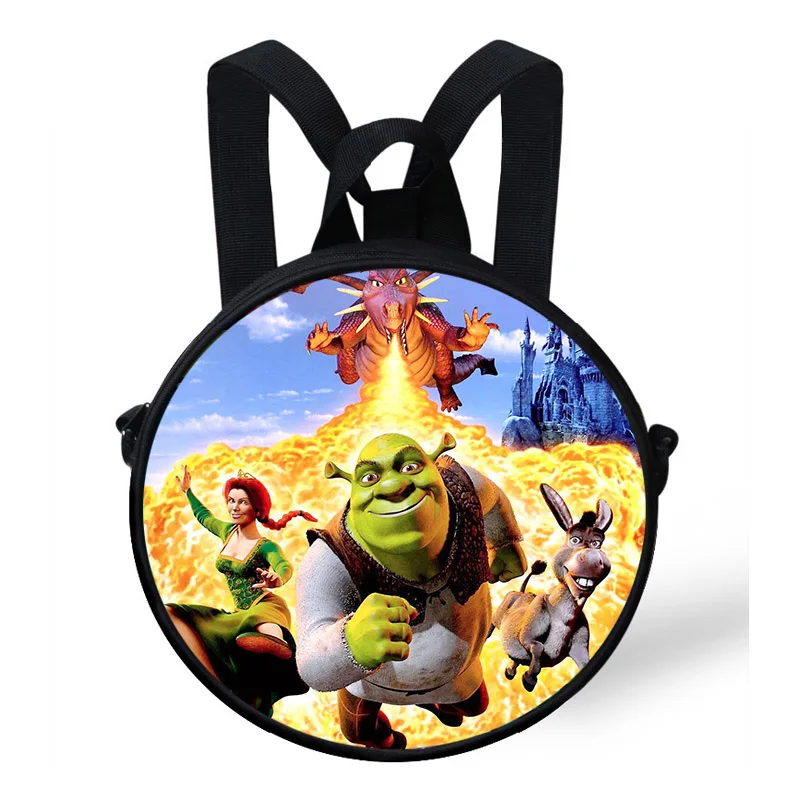 Рюкзак для детей Круглый 9 дюймов с принтом из мультфильма Sherk|Школьные ранцы| |