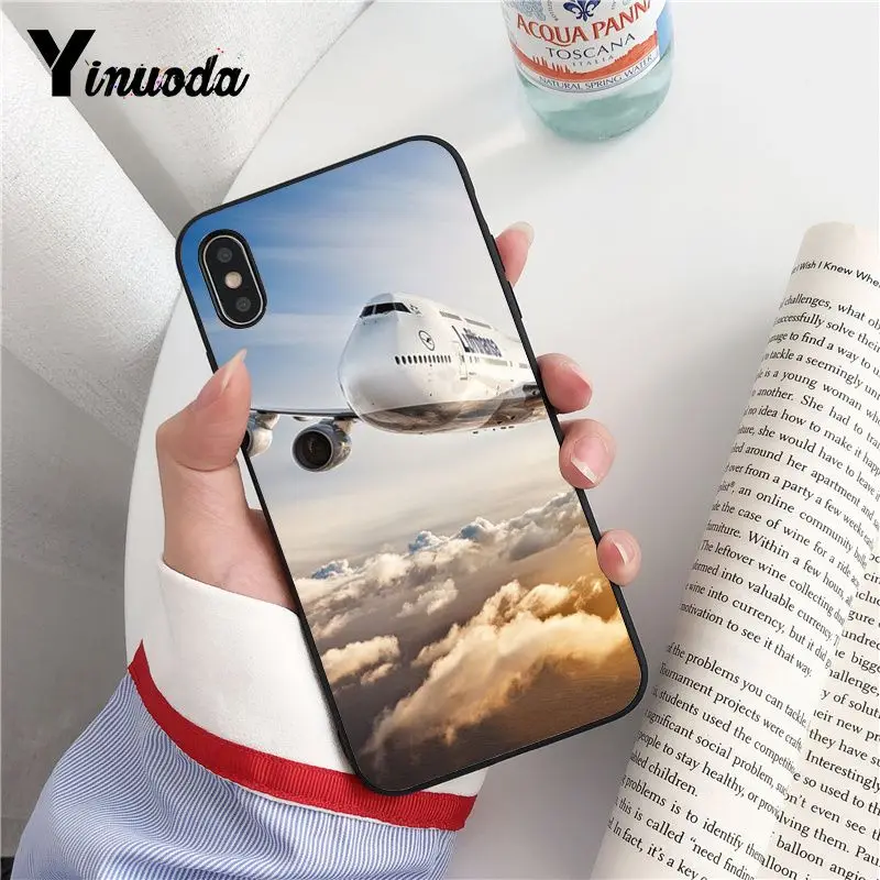 Yinuoda самолет взлет полета черный мягкий корпус телефона чехол для iPhone X XS MAX 6 6S 7 7plus 8 8Plus 5 5S XR Fundas Capa - Цвет: A4