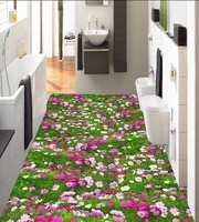 3 d pvc flooring custom wall sticker 3 d plant flowers and grass 3 d bathroom flooring painting photo wallpaper for walls 3d