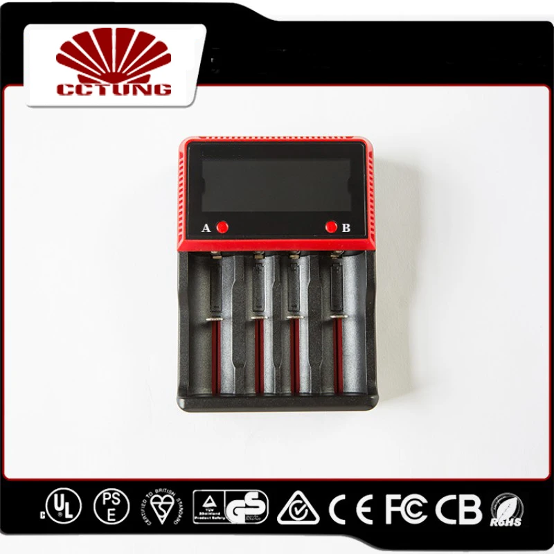 Умное зарядное устройство 4 отсека с временным напряжением и ЖК-дисплеем для Li-Ion