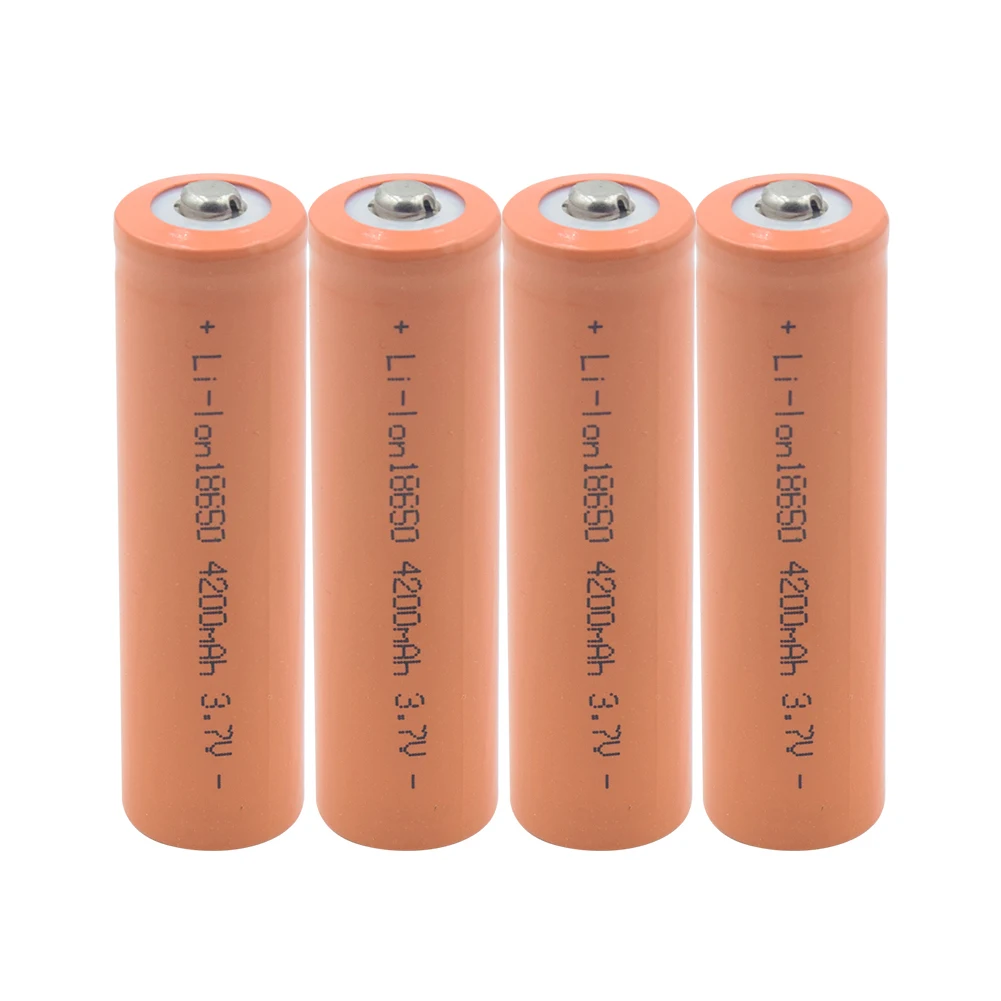 1/2/4 шт 3,7 V 18650 4200mAh литий-ионный аккумулятор перезаряжаемые литиевые батареи, Длительное Действие, 18650 Батарея для DVD ноутбук воздушная модель игрушка - Цвет: 4 pieces