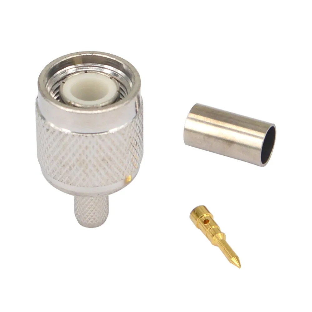 TNC Male Plug RF Coax Connector Crimp RG58 RG142 RG400 LMR195 Straight Nickelplated | Обустройство дома