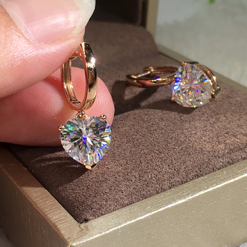 18 K золото 2 шт 1CT 6,5 мм D цвет серьги с муассанитом для женщин M-0.8