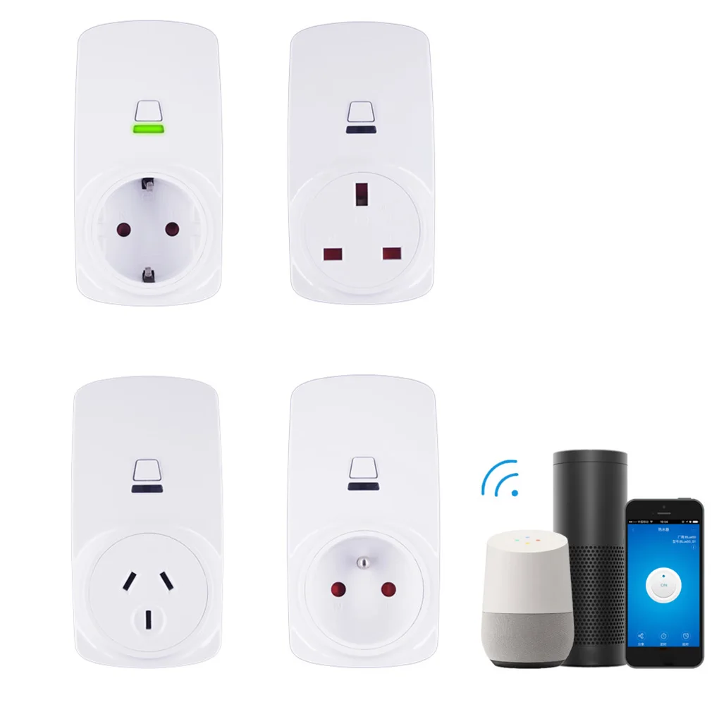 

Smart Socket Wifi Remote Control Timing Intelligent Plug Replacement for Alexa Max 10A Plug