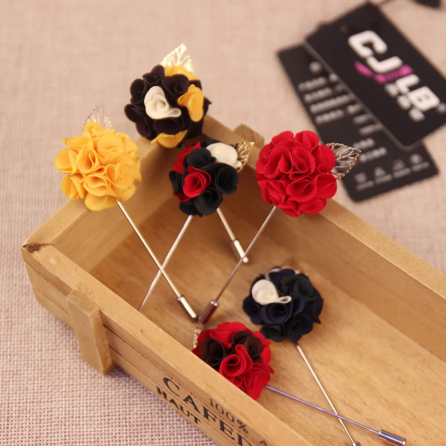 

New Fashion Trendy Flower Metal Lapel Pins Floral Brooches for Women and Men Suits Handmade Brooch Christmas Gifts 20pcs/lot