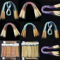 18pcs multicolor tube circular carbonized bamboo circular knitting needles 40cm 120cm crochet hook set sewing tools