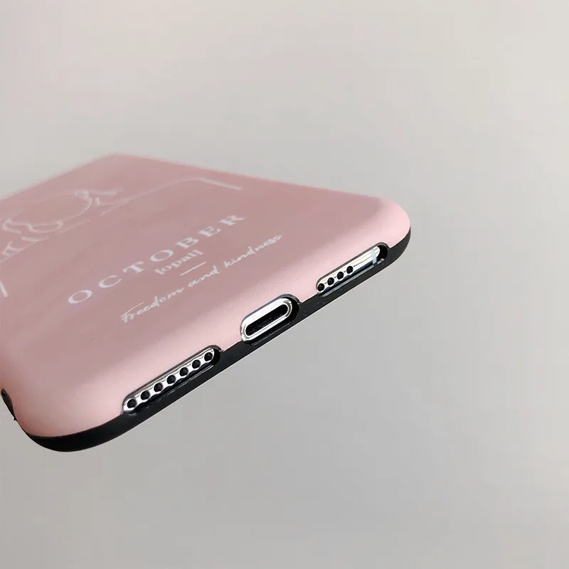 Ретро розовые абстрактные в Корейском стиле для девочек чехол iPhone X Xs XR XSmax 7 плюс 6