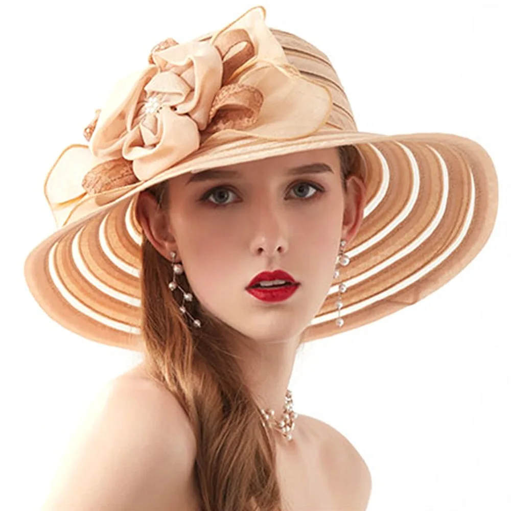 Шляпа женская с широкими полями Пляжная Панама защитой от УФ излучения шляпа