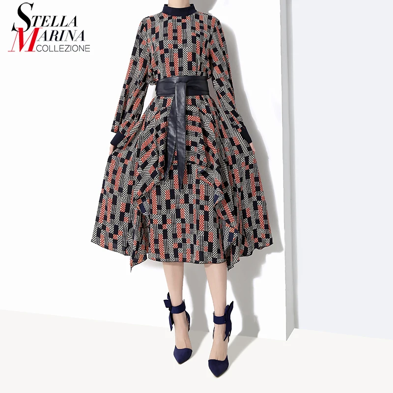 Новинка 2019 корейский стиль женское весеннее клетчатое платье трапециевидной