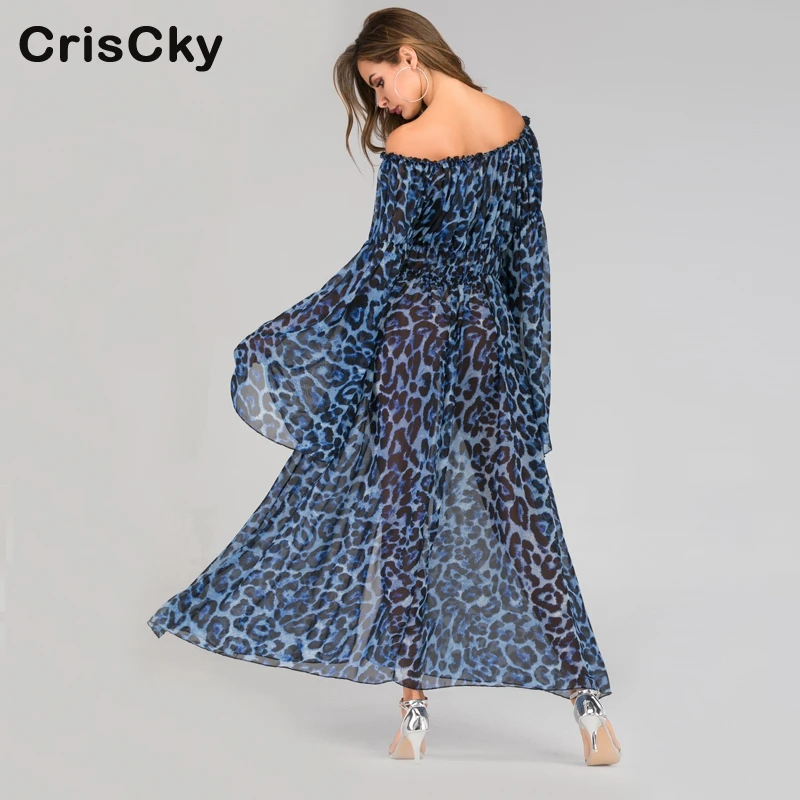 CRISCKY 2019 женские платья Для Женщин Слэш шеи оборки открытые плечи с разрезом