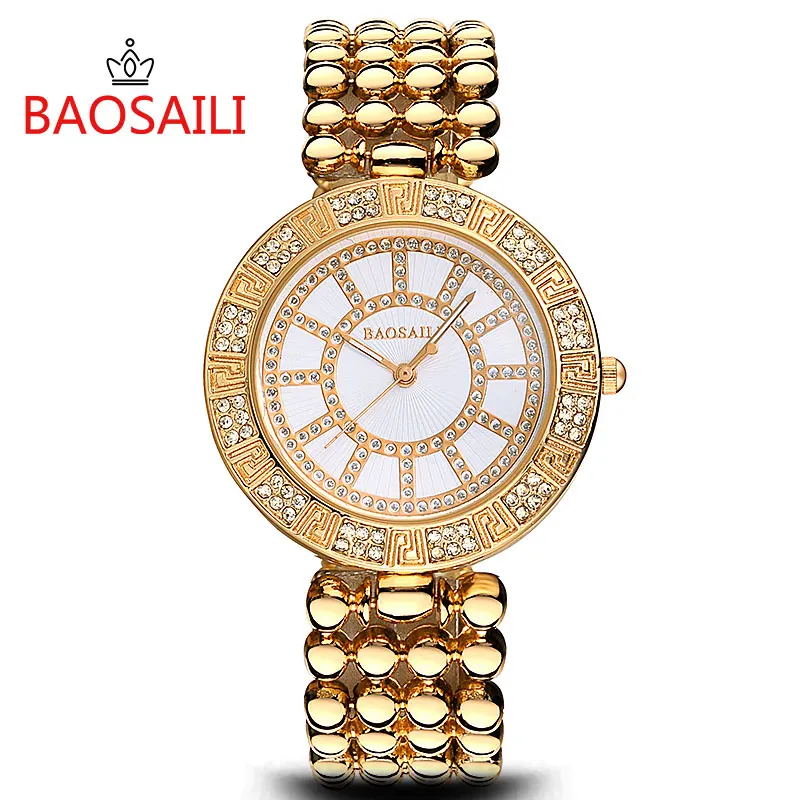 BSL968 BAOSAILI женские наручные часы лучшие бренды роскошное платье большой круглый