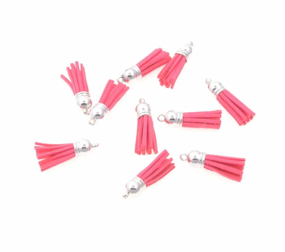 watermelon red 20 шт. 3,8 см кисточкой Винтаж кожа кисточки для Purl макраме DIY ювелирных изделий брелок для ключей телефона декоративные бретели нижнего белья кулон - Цвет: watermelon red