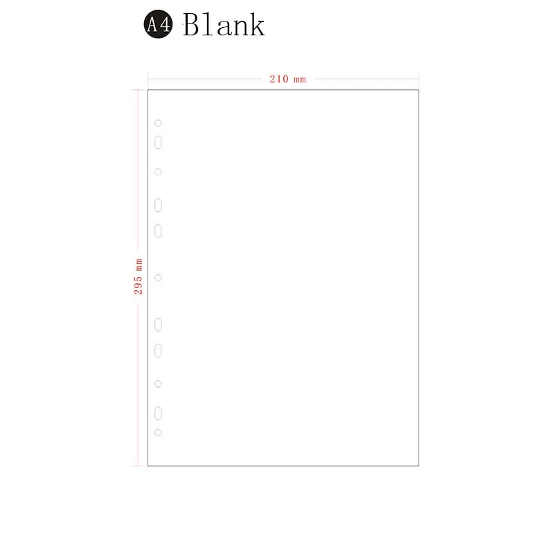 beige blank 11 отверстий спираль A4 блокнот бумага используется для 2 3 4 отверстия переплет, A4 бежевый крафт-бумаги 80 листов - Цвет: beige blank