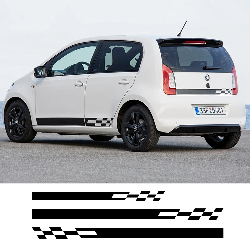 

Виниловая наклейка на юбку в полоску по бокам для Skoda Fabia Karoq Citigo vision SuperB Yeti Octavia, 1 комплект, 3 шт.