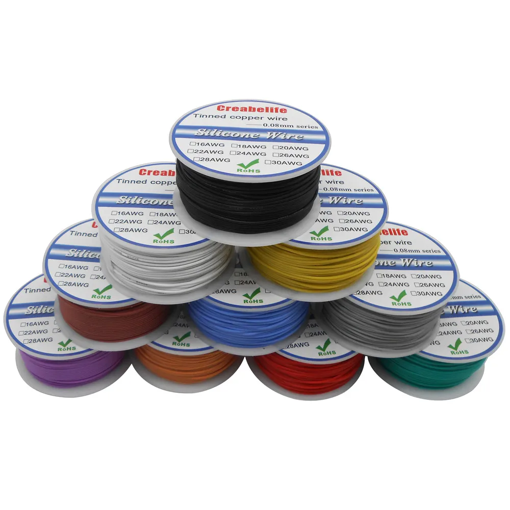 250 м 28 AWG гибкий силиконовый провод RC линейный кабель 5 цветов с катупосылка