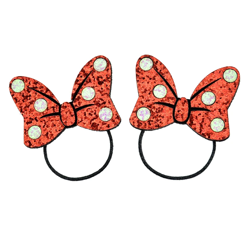 2 шт./лот для маленьких девочек Блестящий бантом Резинки волос малышей Дети