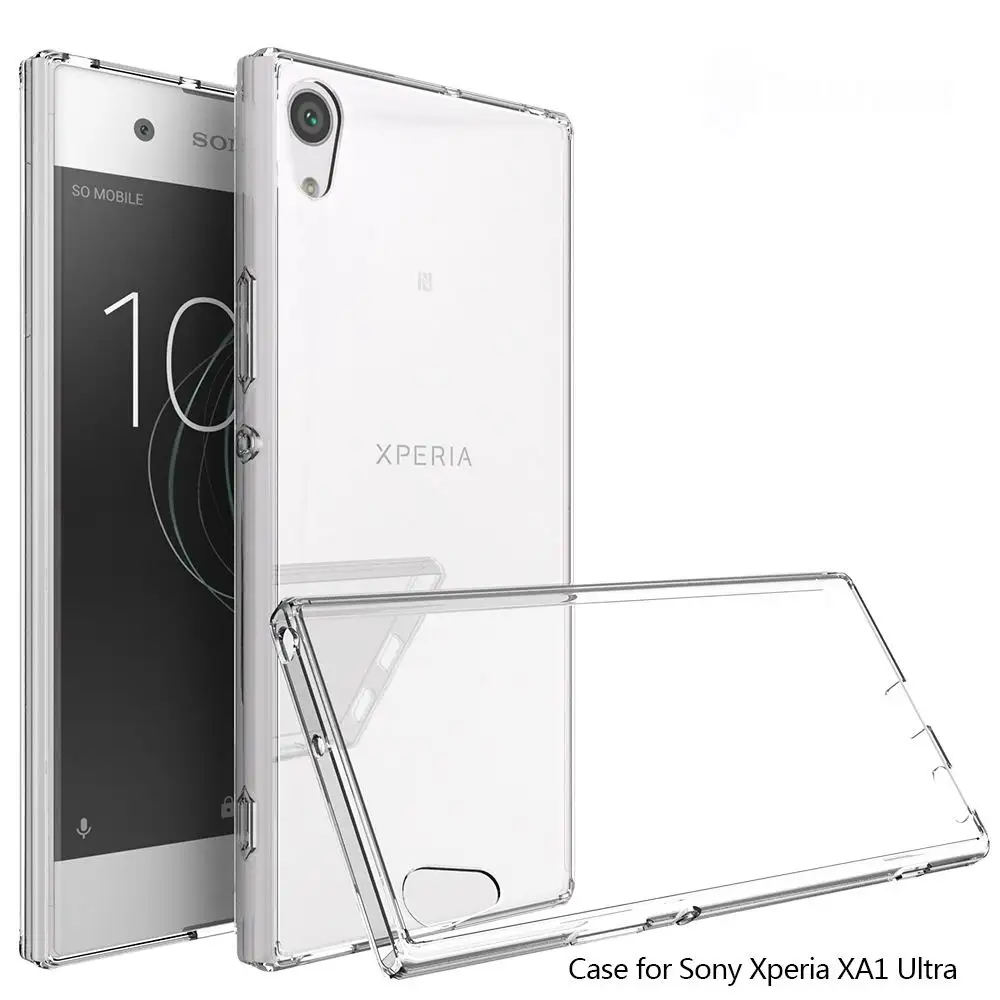 Жесткий чехол для Sony Xperia XA1 Ультра Прозрачный ударопрочный бампер силиконовый