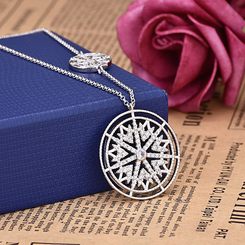 Женское Ожерелье в виде снежных цветов модное круглое ожерелье серебряного