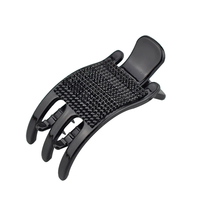 Black 1pcs Черные пластиковые заколки для волос, аксессуары для женщин, корейская мода, стразы, заколка для волос, заколка-краб, зажим для волос - Цвет: Black 1pcs