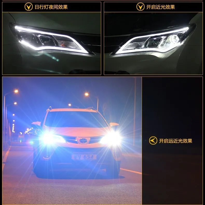 Автомобильный Стайлинг для Toyota RAV4 светодиодный фары 2013- RAV 4 фары DRL Биксеноновые линзы Высокий Низкий луч парковка противотуманная фара передняя