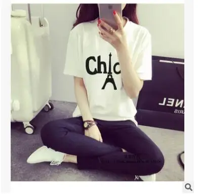 Для женщин одежда 2016 Южной Кореи издание Новинка летние свободные принтом