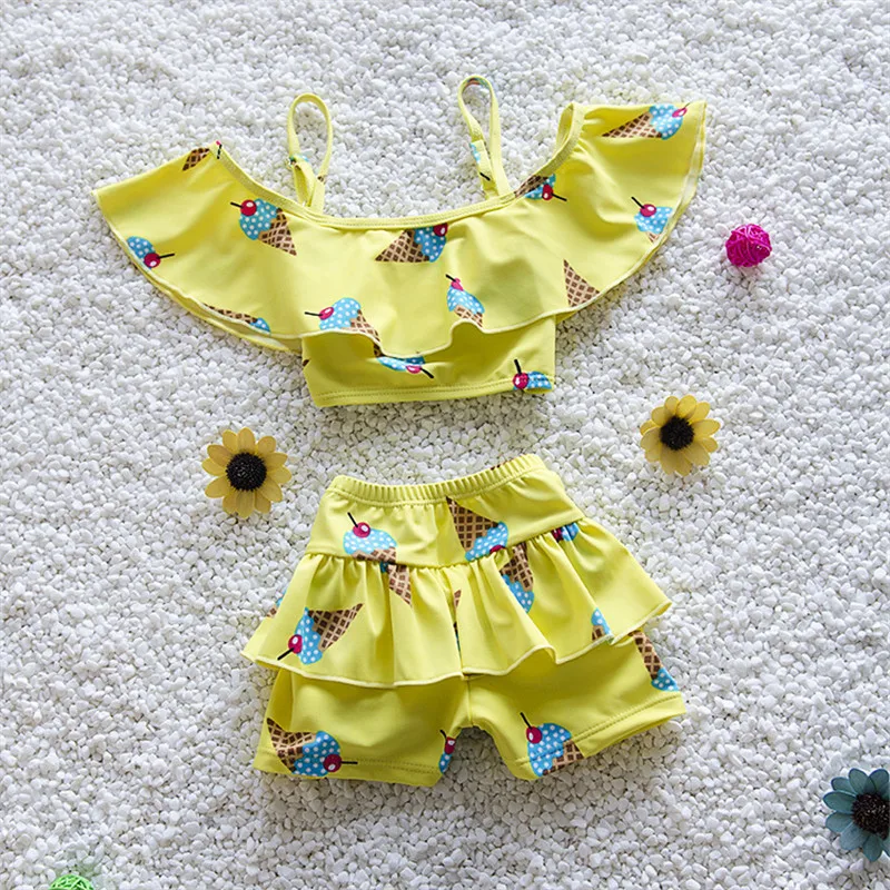 Бесплатная доставка Новинка 2019 года детский купальный костюм для девочек бикини