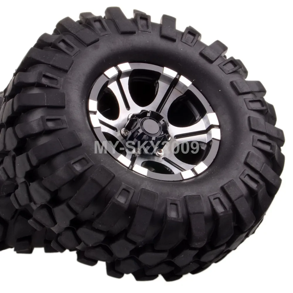 

4pcs 1/10 RC 1.9" Alloy Rock Crawler Wheel Rim & Tyres 1050-7032 Fit 1:10 RC Truck D90 SCX10 HSP HPI Racing