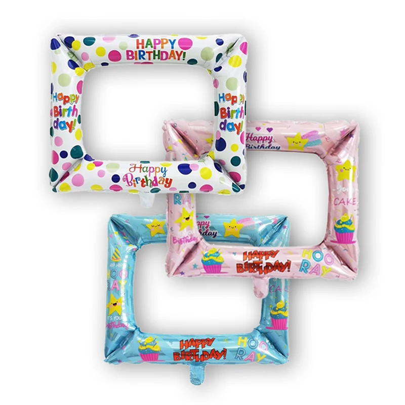 Фольгированные воздушные шары с фоторамкой украшение для детского дня рождения