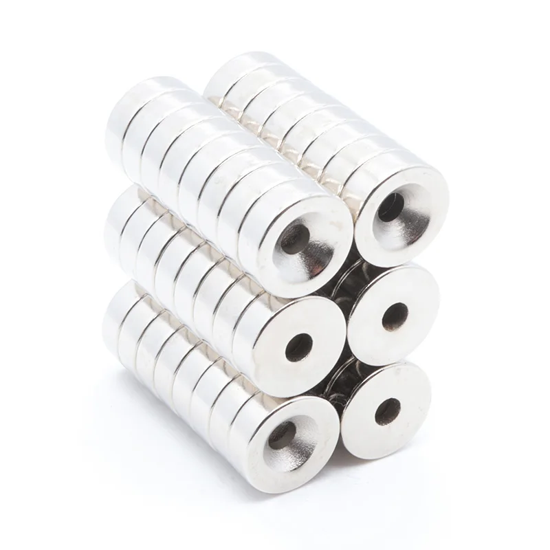 

100pcs NdFeB 15x4-5mm Super round counterbore magnet 15mm x 4mm hole: 5mm N35 magnet drilled strong magnet 15x4-5mm