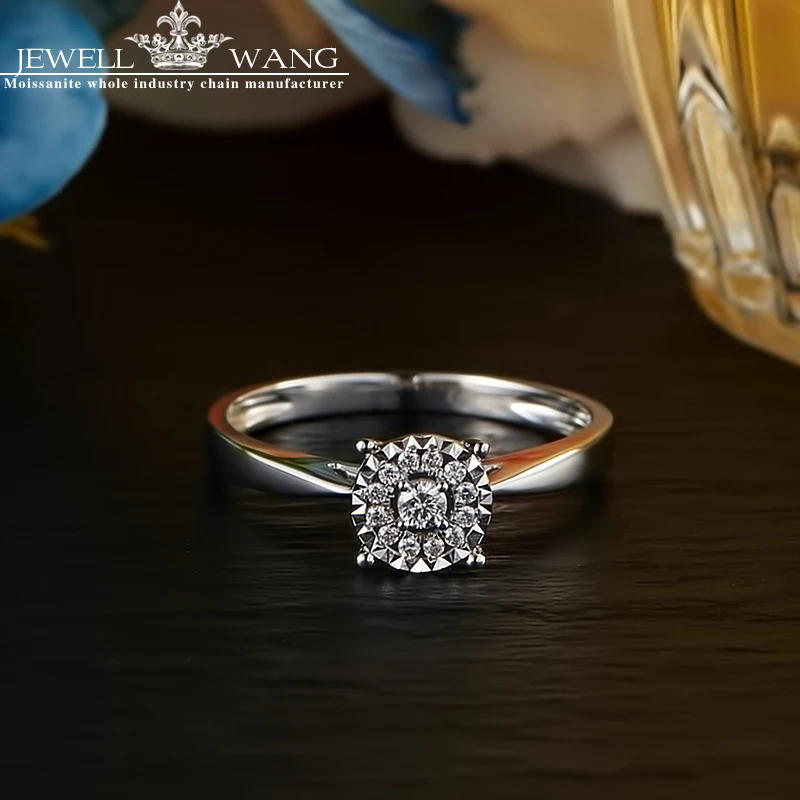 Ювелирное обручальное кольцо с бриллиантами для женщин 1.00CT эффект Сертифицированный 18K белое золото свадебное кольцо Изысканные ювелирные изделия свет роскошный подарок
