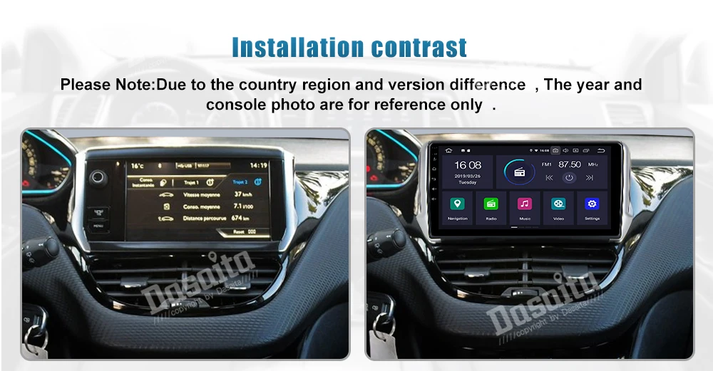 Android 9,0 автомобиля TDA7850 для peugeot 2008 208 2012 2013 gps 16G Встроенная память 1 Din 10," ips Сенсорный экран