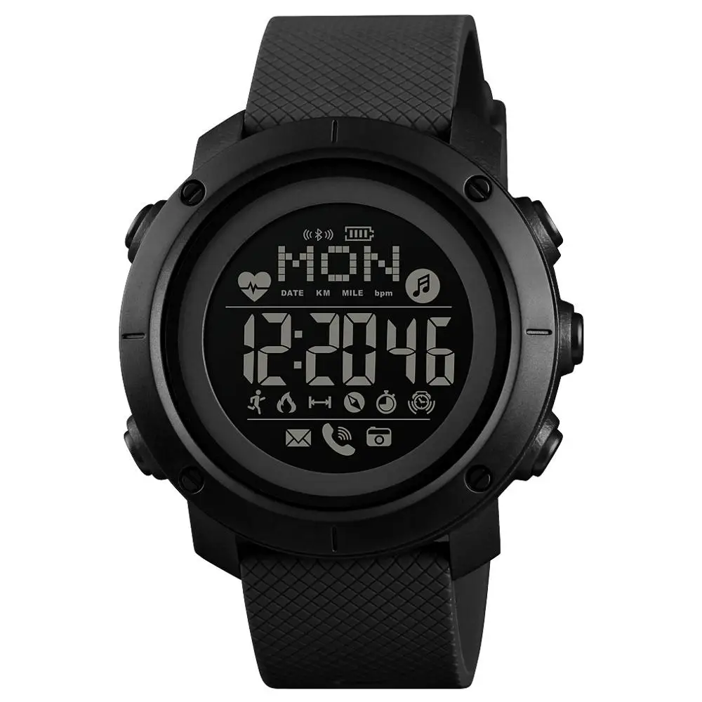 ABS Dial Black SKMEI спортивные часы на открытом воздухе модные компас цифровые часы для мужчин Bluetooth часы для фитнеса relogio Masculino - Color: ABS Dial Black