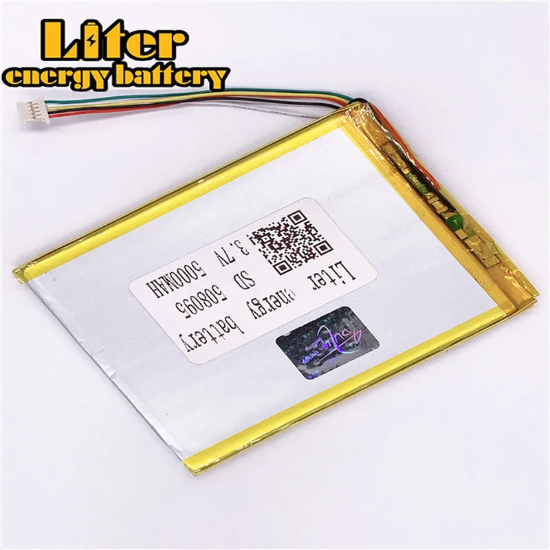 1 0 мм 5pin разъем 508095 5000mah 3 7 V дешевая цена литий полимерный аккумулятор для