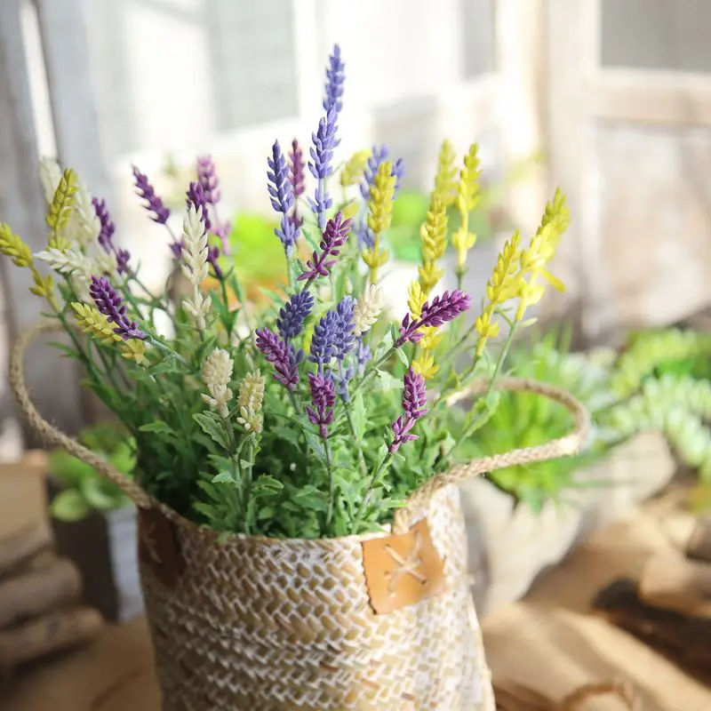 

Romantic blue purple provence lavender decorative plastic artificial flowers grain of aquatic plants for home wedding decoration