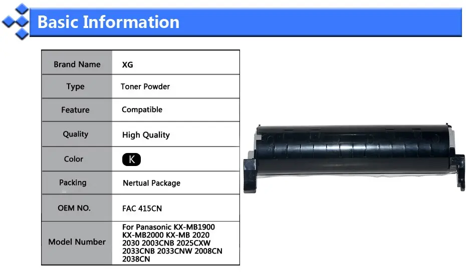 2 шт. FAC 415CN совместимый тонер-картриджи Замена для Panasonic KX-MB1900 KX-MB2000 2030 2003CNB 2008CN 2038CN