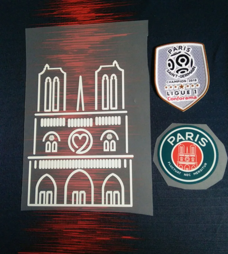 Notre Dame Nameset Mabppe nameset Neymar JR Кавани ВЕРРАТТИ nameset Ligue 1 Чемпион патч колеблющийся