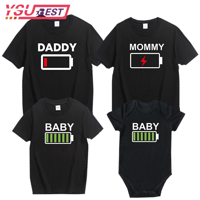 Camisetas de verano a juego para familia, Padre, Hijo, ni&ntilde;os, ropa a juego con letras-1