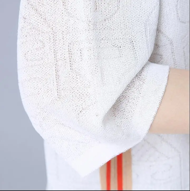 

Long Sweater Dress New 2018 Spring Summer Good Quality Female Striped Bifurcation O Neck Thin Women