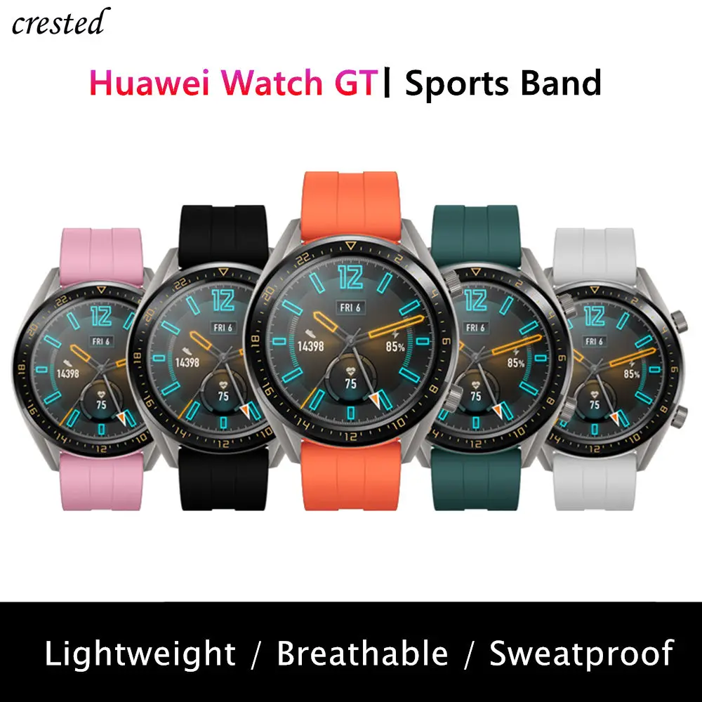 Ремешок силиконовый для Huawei Watch GT 2 браслет Galaxy watch 46 мм samsung Gear S3 Frontier 22 amazfit bip S 3