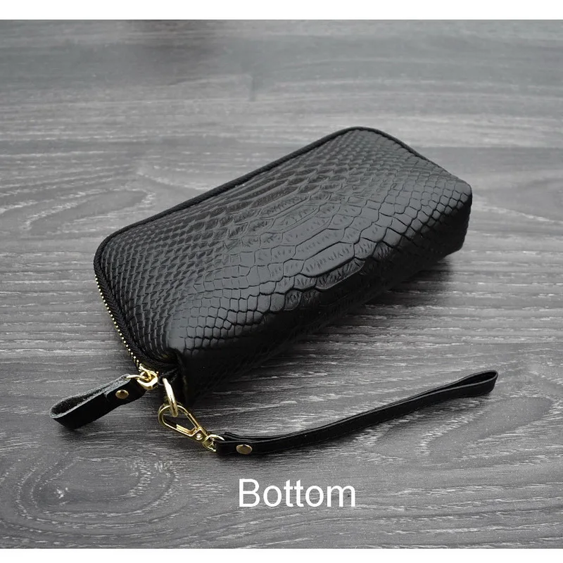 FUNMARDI Genuine Leather Female Clutch Wallet Serpentine Designer Women Bag Phone Card Mini Bags For Women Clutch Bag WLHB1984