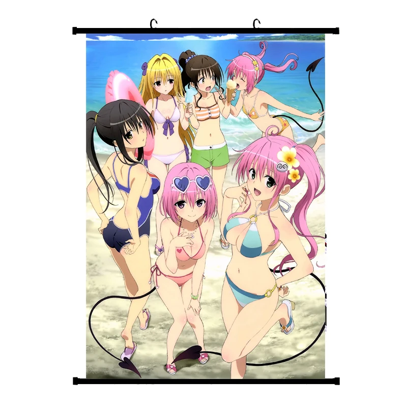 

Japanese Decorative Pictures Anime To Love Ru Haruna Sairenji & Yuuki Mikan & Eve & Kotegawa Yui Home Decor Wall Scroll Poster